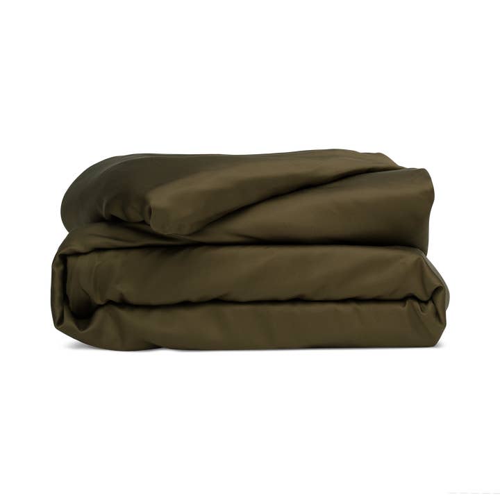 Sateen Duvet Cover in Forest Green for wholesale by BleuBully Bedding