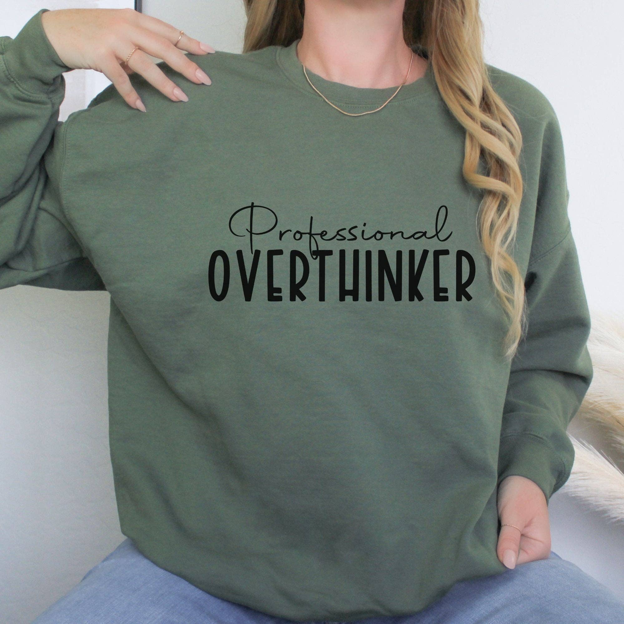 Trendznmore - Modern Graphic Apparel - Wholesale Graphic Sweatshirt - Women's - Professional Overthinker Sweatshirt4