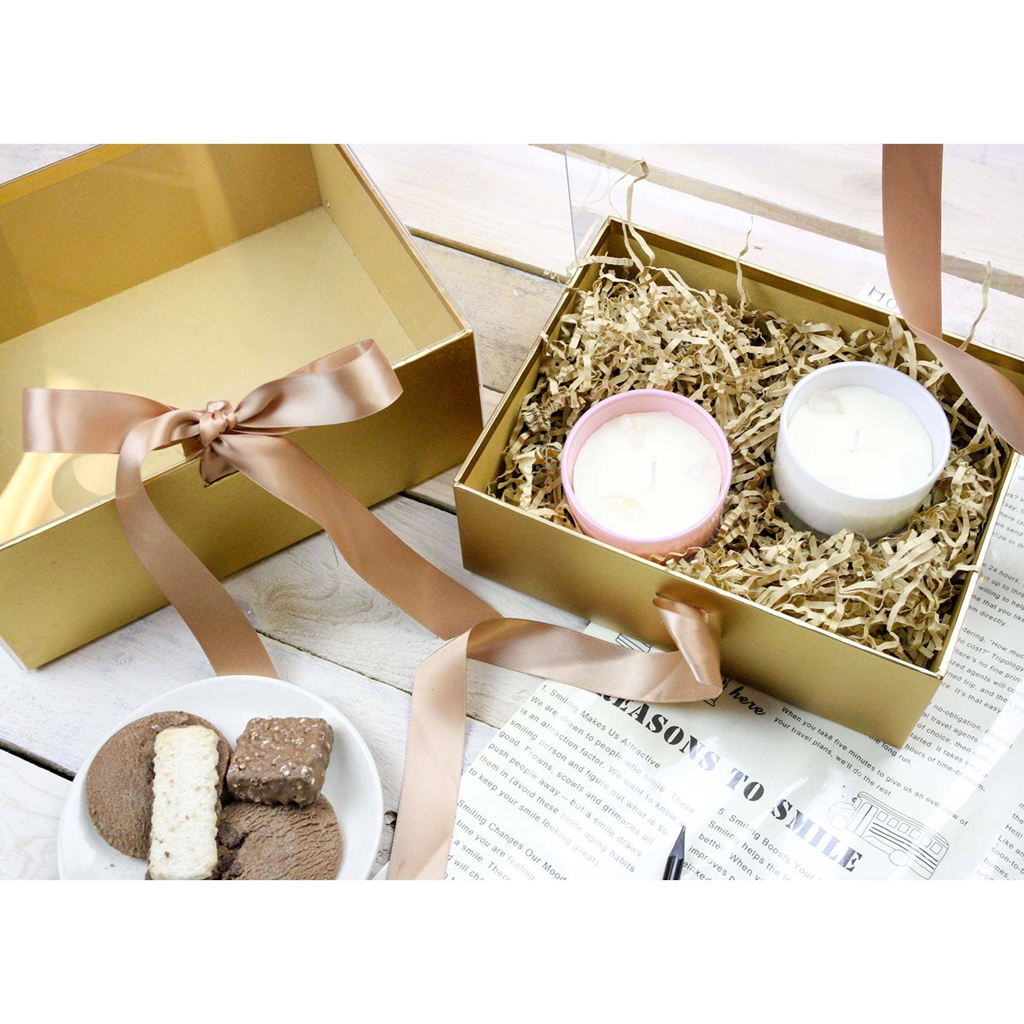 Emartbuy – Großhandel Geschenkboxen – Elegante Geschenkbox mit Klarsichtdeckel und Schleife für besondere Anlässe - 2er-Set15