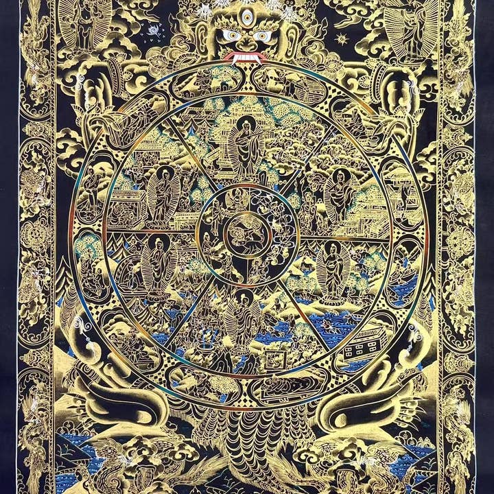 Wheel Of Life Tibetan Thangka Painting for wholesale by Art Of Tibet