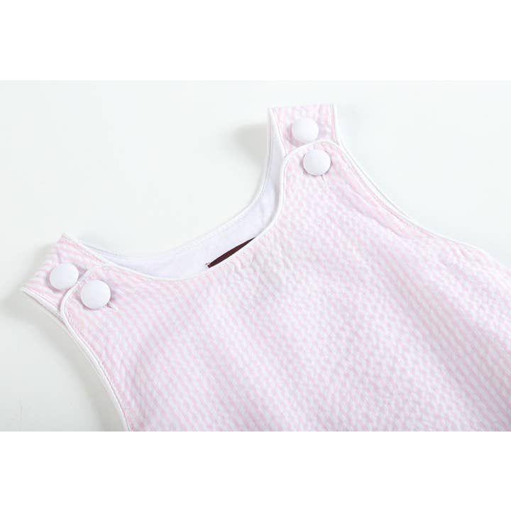 Lil Cactus - Wholesale Bodysuit (Non-Footed) - Baby - Classic Pink Seersucker Bubble Romper
