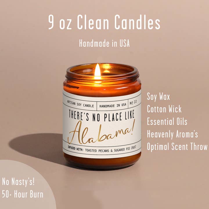 Soy and Sass – wholesale Burkljus – ”Det finns ingen plats som Alabama” sojavaxljus - statliga gåvor4