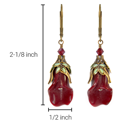 NoMonet - Vente Boucles d'oreilles pendantes - Fairyland : boucles d'oreilles florales paisibles avec feuilles peintes à la main5