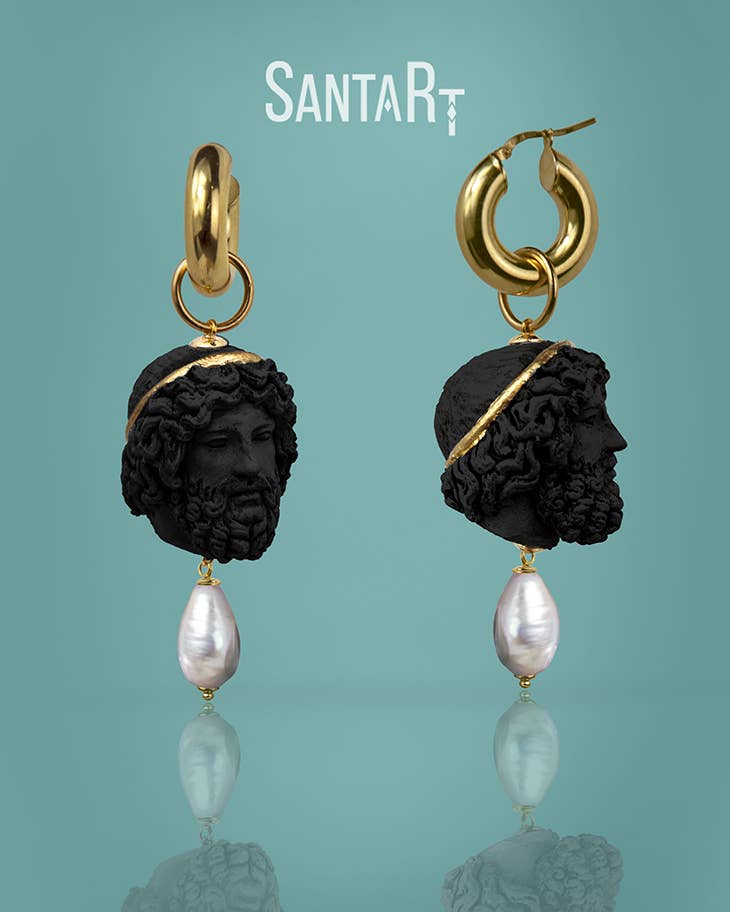 Santart – Großhandel Ohrhänger – Schwarze Zeus-Ohrringe0