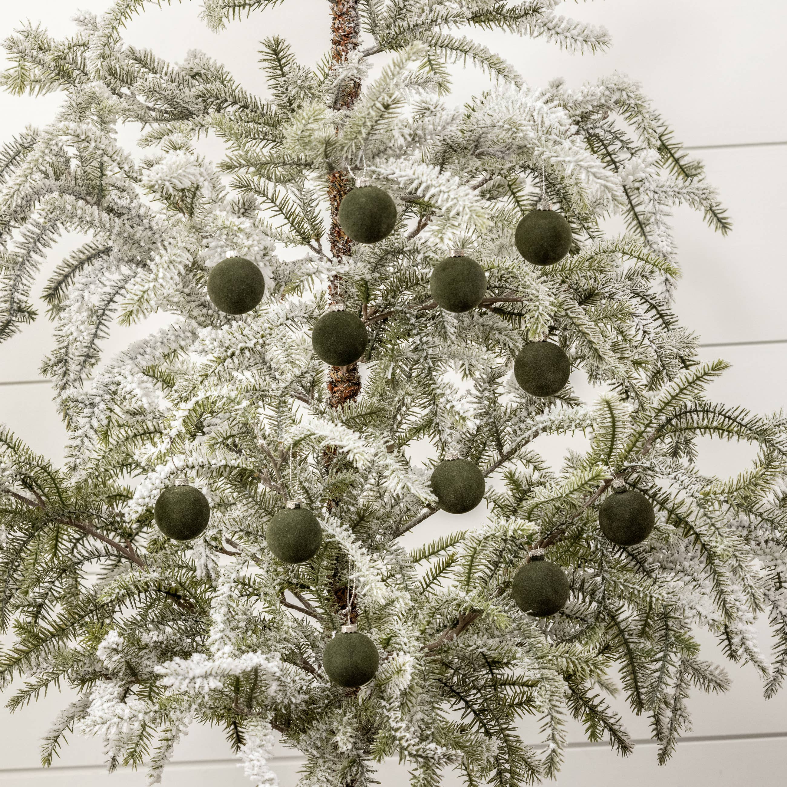 Ragon House - Wholesale Ornament Set - SET/ 12 - 1.75" FOREST FLOCKED BALLS2