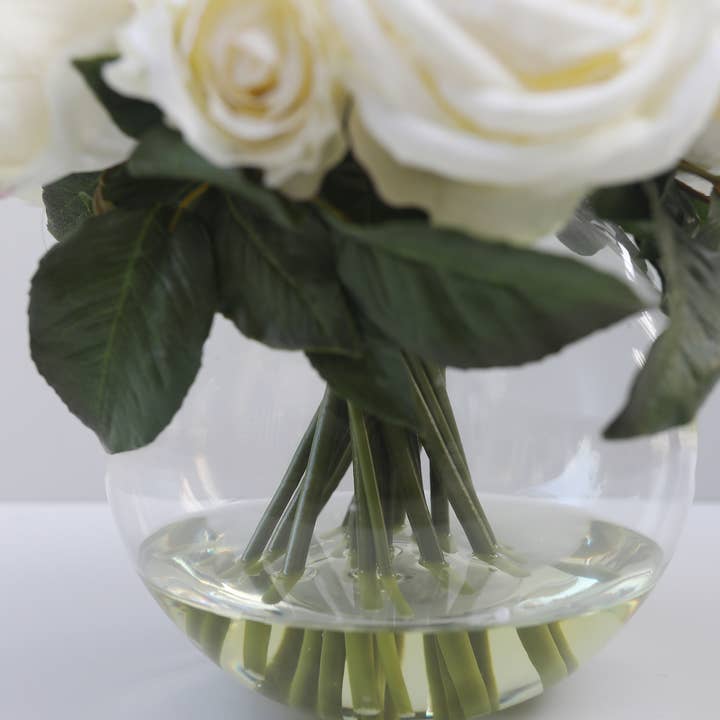 Prestige Botanicals - Venta al por mayor Flores artificiales - Burbuja de cristal rosa blanca de 11.5 pulgadas