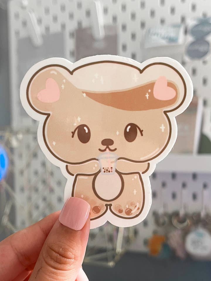 Boba-Bear Sticker for wholesale by Celestial Bia