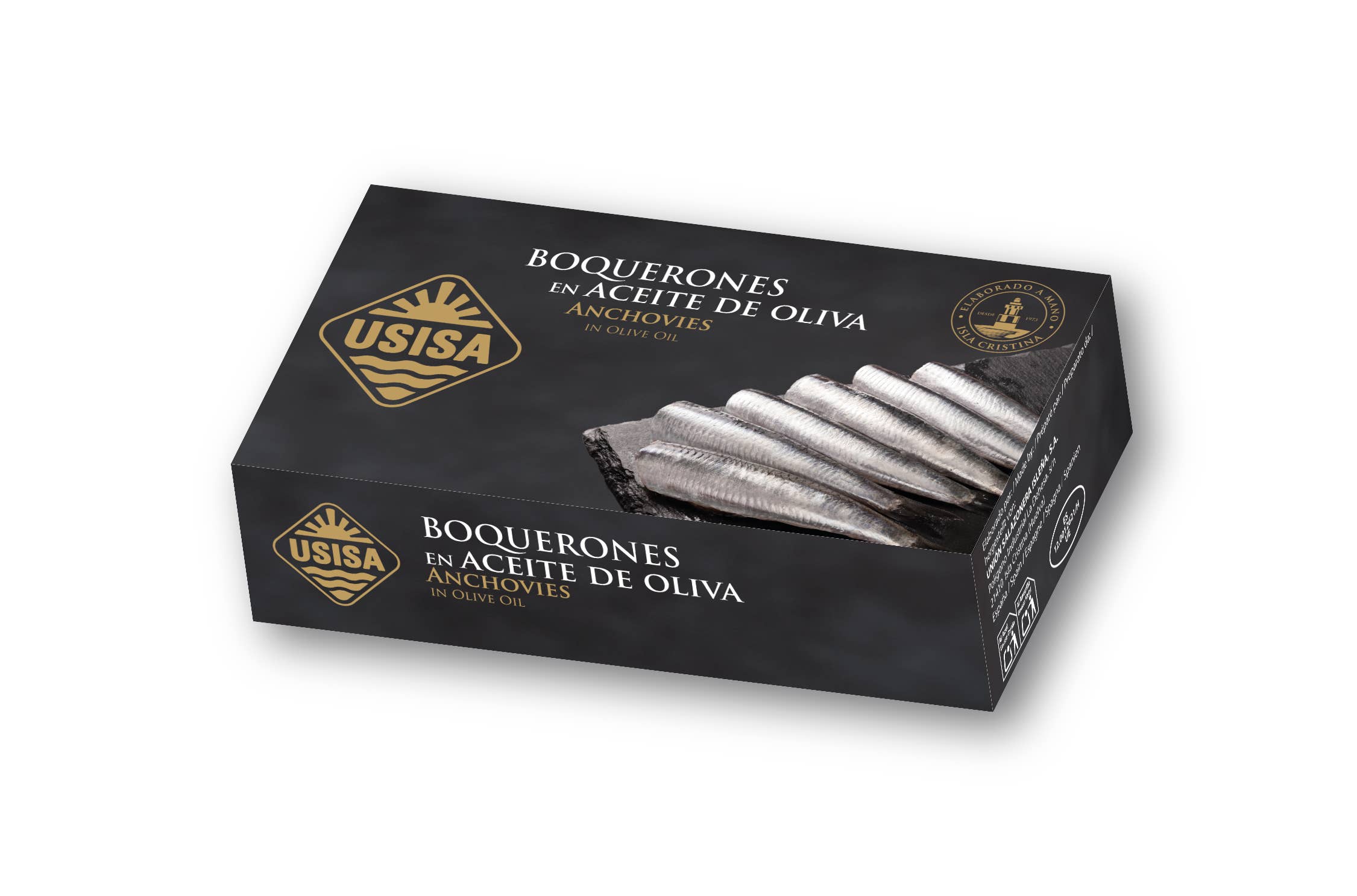 Unión Salazonera Isleña - Wholesale Tinned Fish - USISA - ANCHOVIES IN OLIVE OIL 80G2