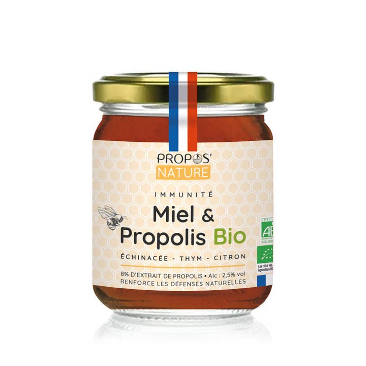 Propos'Nature - Venta al por mayor Suplementos/vitaminas para beber - Mezcla Inmunidad Bio - Miel Propóleo Tomillo Limón - 125g