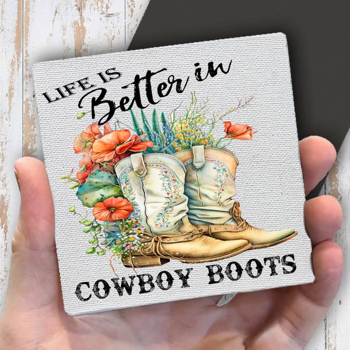 La vida es mejor con botas vaqueras imán para nevera. para venta al por mayor de Avery Lane Gifts