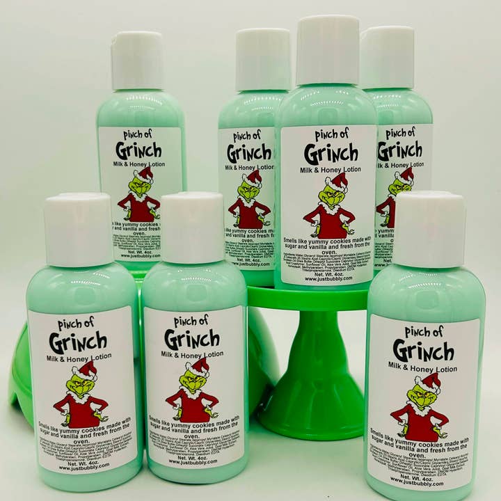 Just Bubbly - Wholesale Hand & Body Lotion - Pinch Of Grinch Milk & Honey Lotion **Seasonal Best Seller**2