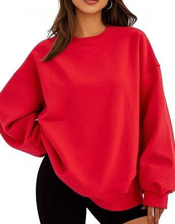 Masyal - Wholesale Sweatshirt - Women's - Women Oversize Solid Mock Neck Sweatshirt for Game Day5