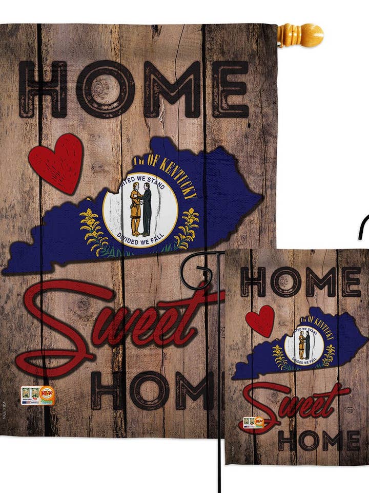 State Kentucky Home Sweet Americana States Decor Flag for wholesale by Two Group Flag Co