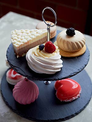 Gia Roma – wholesale Serving tray – Slate Tiered Trays with Handle, Natural Stoneware Handmade4