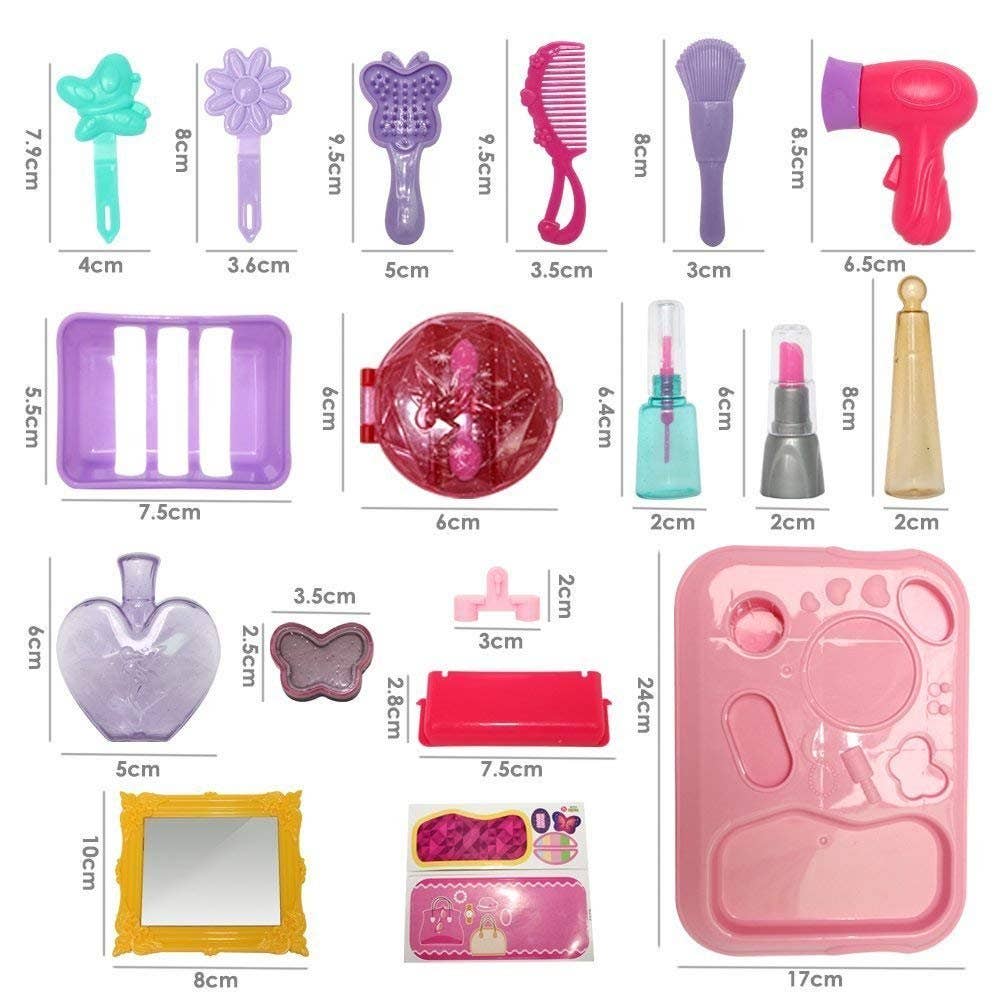 Toyventures - Wholesale Toy Set - Kids - Kids Beauty Girl Pretend Make up Style Princess Hair Vanity12