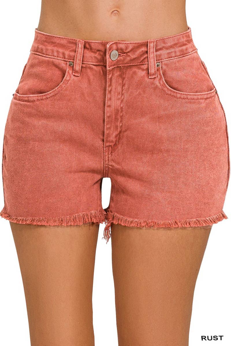 42POPS – Großhandel Shorts – Damen – 42POPS hochgeschnittene Denim-Shorts mit rohem, ausgefranstem Saum25