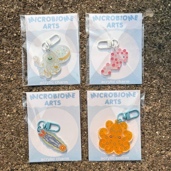 Microbiome Arts - Wholesale Keychain - Unisex - Frosted Acrylic Sea Life Charms5