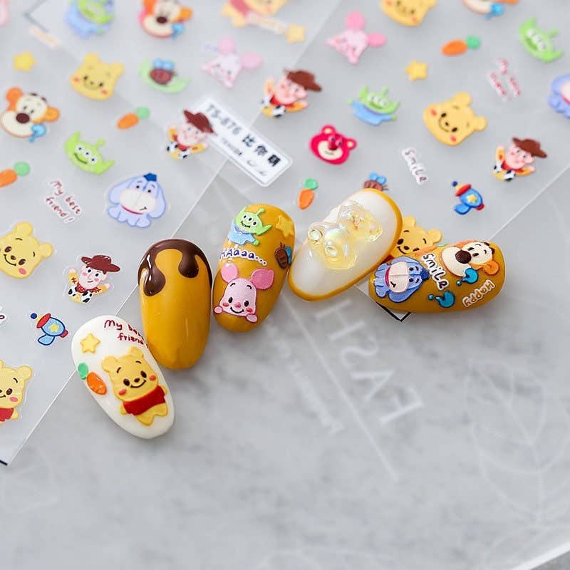 LULUFUNSTUDIO - Wholesale Nail Art/Decal - Hello Claws | Cartoon Bear Winnie the Pooh Nail Deco Sticker3