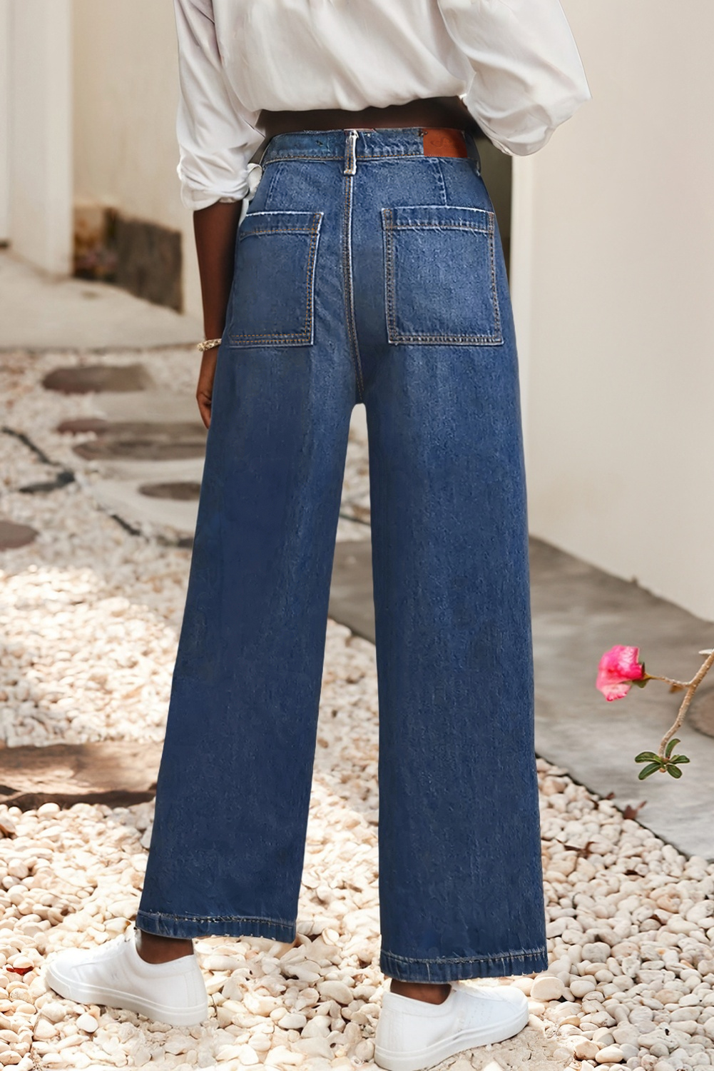 Bluing LDC Mimimalist Patch Pocket Womens Shift Jeans for wholesale on Faire1