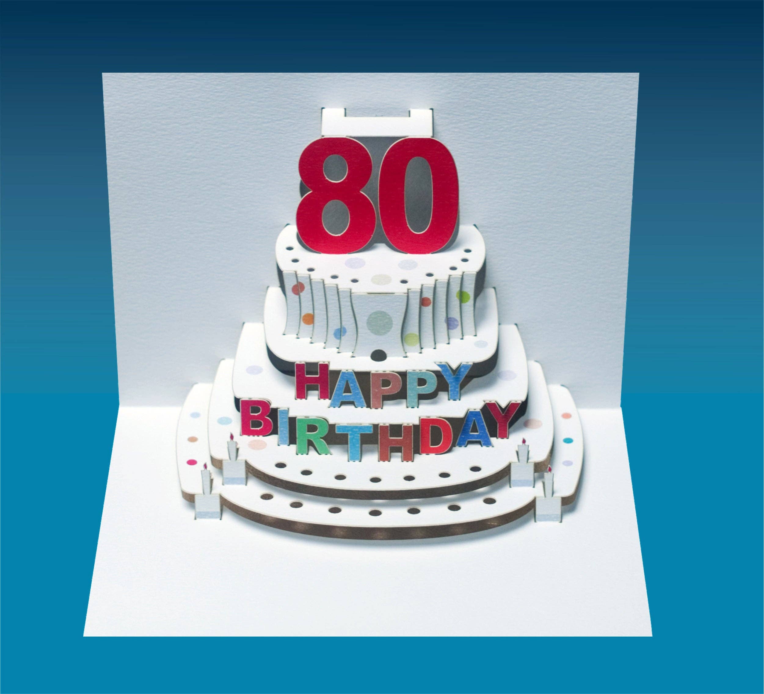 Forever Cards Ltd - Wholesale Birthday Card - 80TH Birthday Card, Pop Up Cake Design2