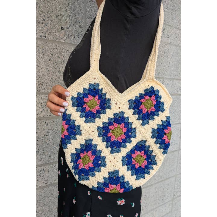 Janzy - Wholesale Tote Bag - Women's - Handmade Mini Floral Crochet Tote Bag3