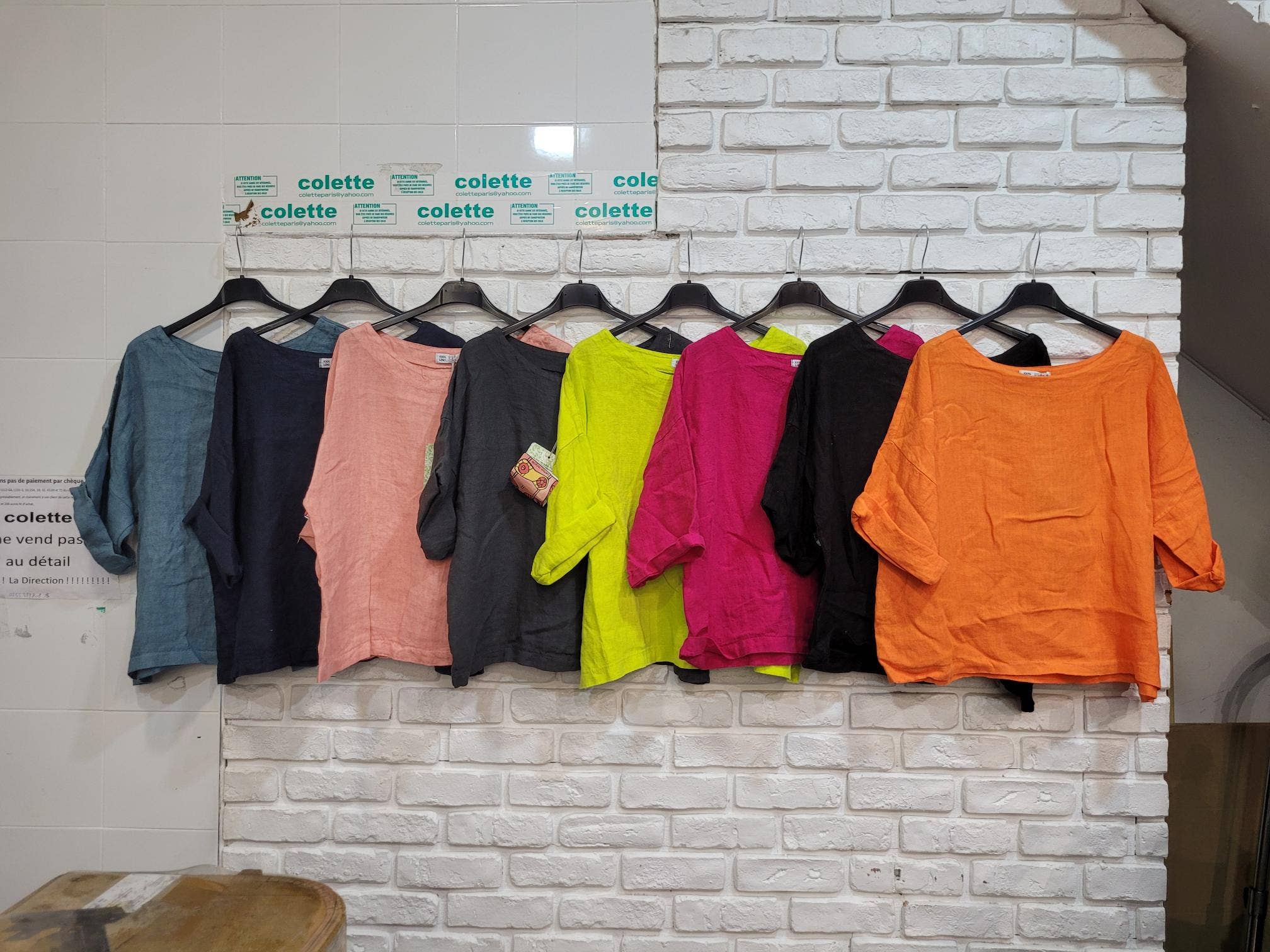 la maison des fibres naturelles - Wholesale Blouse - Women's - Round neck linen top 659005 100% linen63