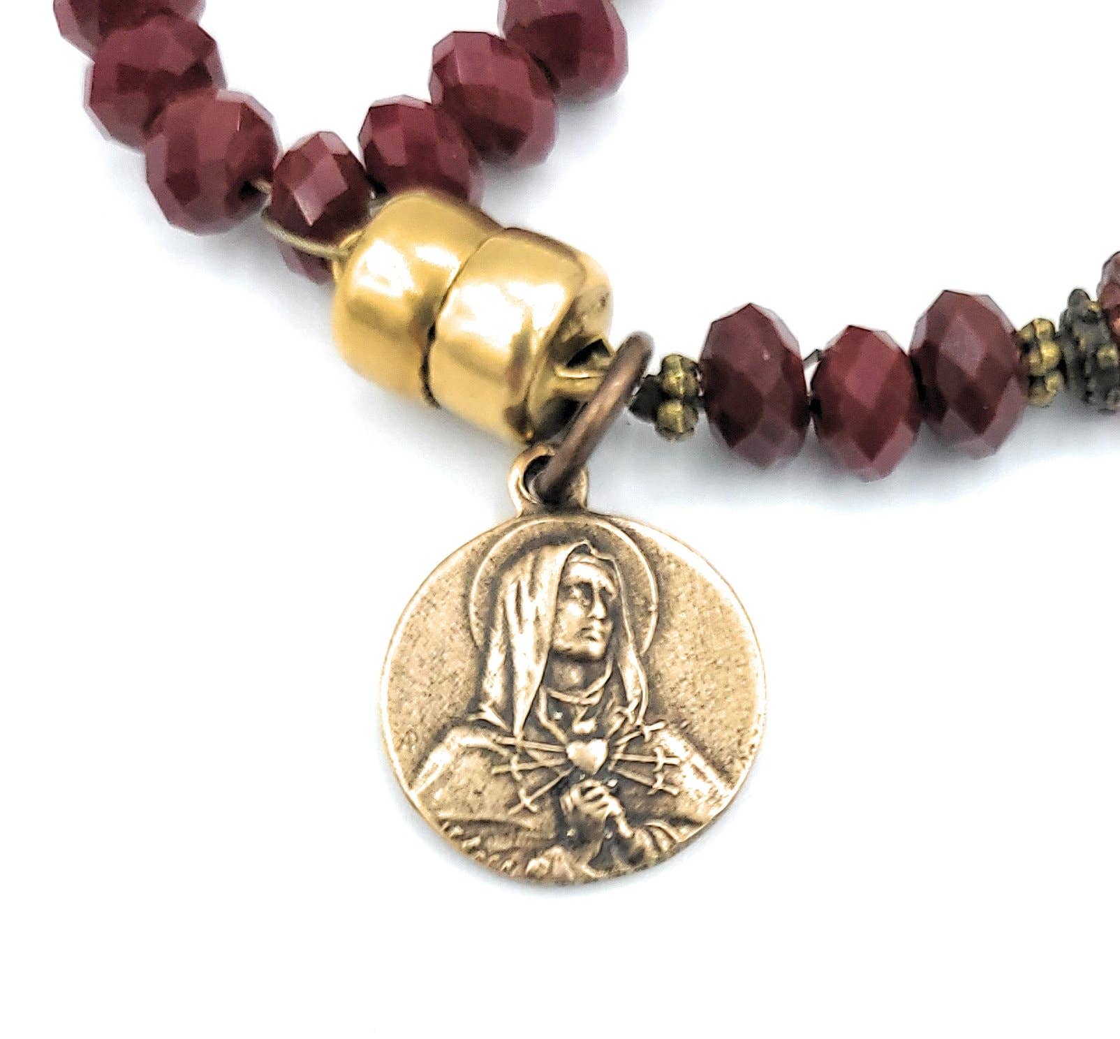 MG Rosary - Vente Collier de prière en perles - Chapelet Seven Sorrows, chapelet au poignet3