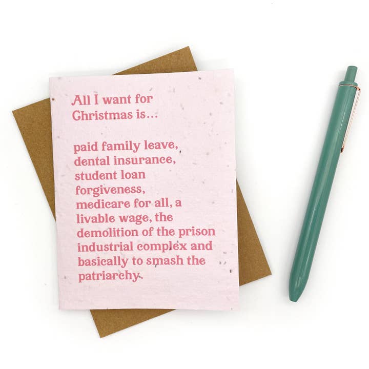 Cato & Company - Wholesale Christmas Card - All I Want For Christmas Is To Smash The Patriarchy Card3