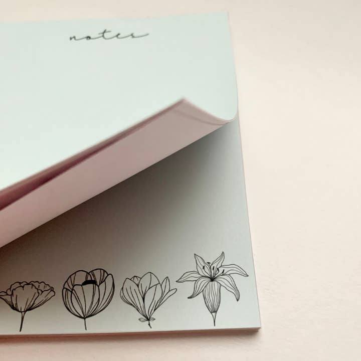 AMW the studio - Wholesale Notepad - 4 Color Flowers 4.25"x5.5" Notepad2