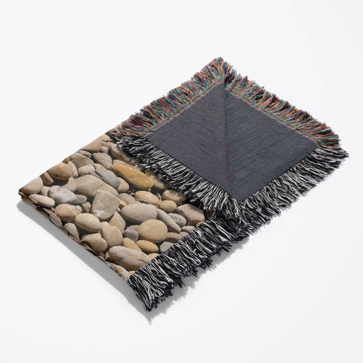 3dRose - Wholesale Throw Blanket - 3dRose, River rock pebbles with shades of different gray - stone, nature, pattern, round, zen, abstract, Blanket3