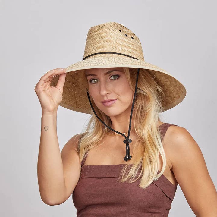 American Hat Makers - Wholesale Straw Hat - Unisex - Palm Straw Sun Hat - Style Barracuda (Prepack of 12)3