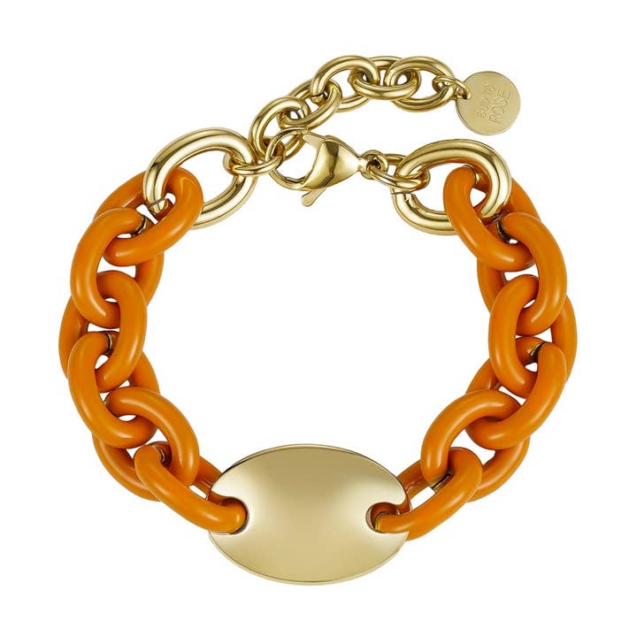 Alex Enamel Bracelet Burnt Orange/Gold for wholesale by Bud To Rose