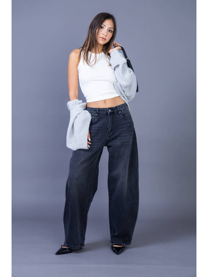 ANA & LUCY - Wholesale Jeans - Women's - Jean barrel loose (Extra Balloon) "Melina" - ANA & LUCY0