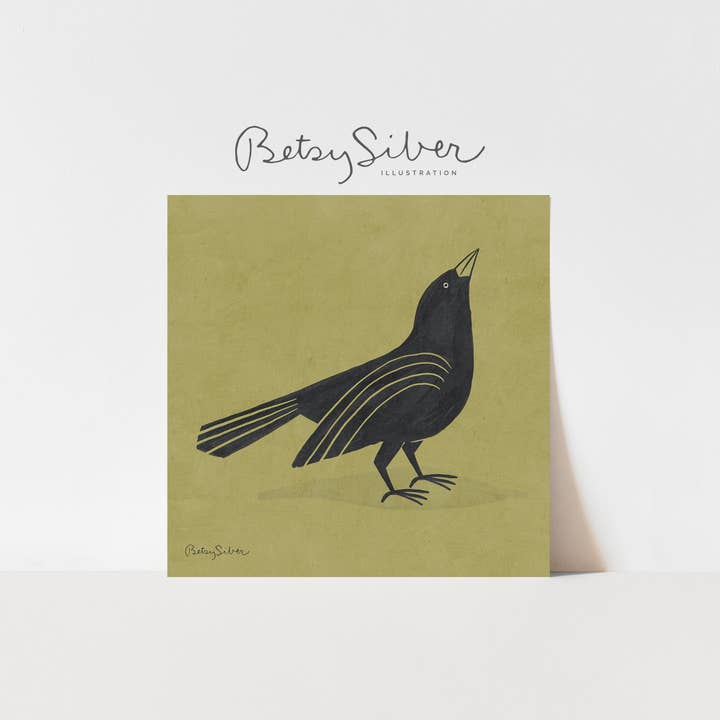 Crow Art Print for wholesale by Betsy Siber, Illustration
