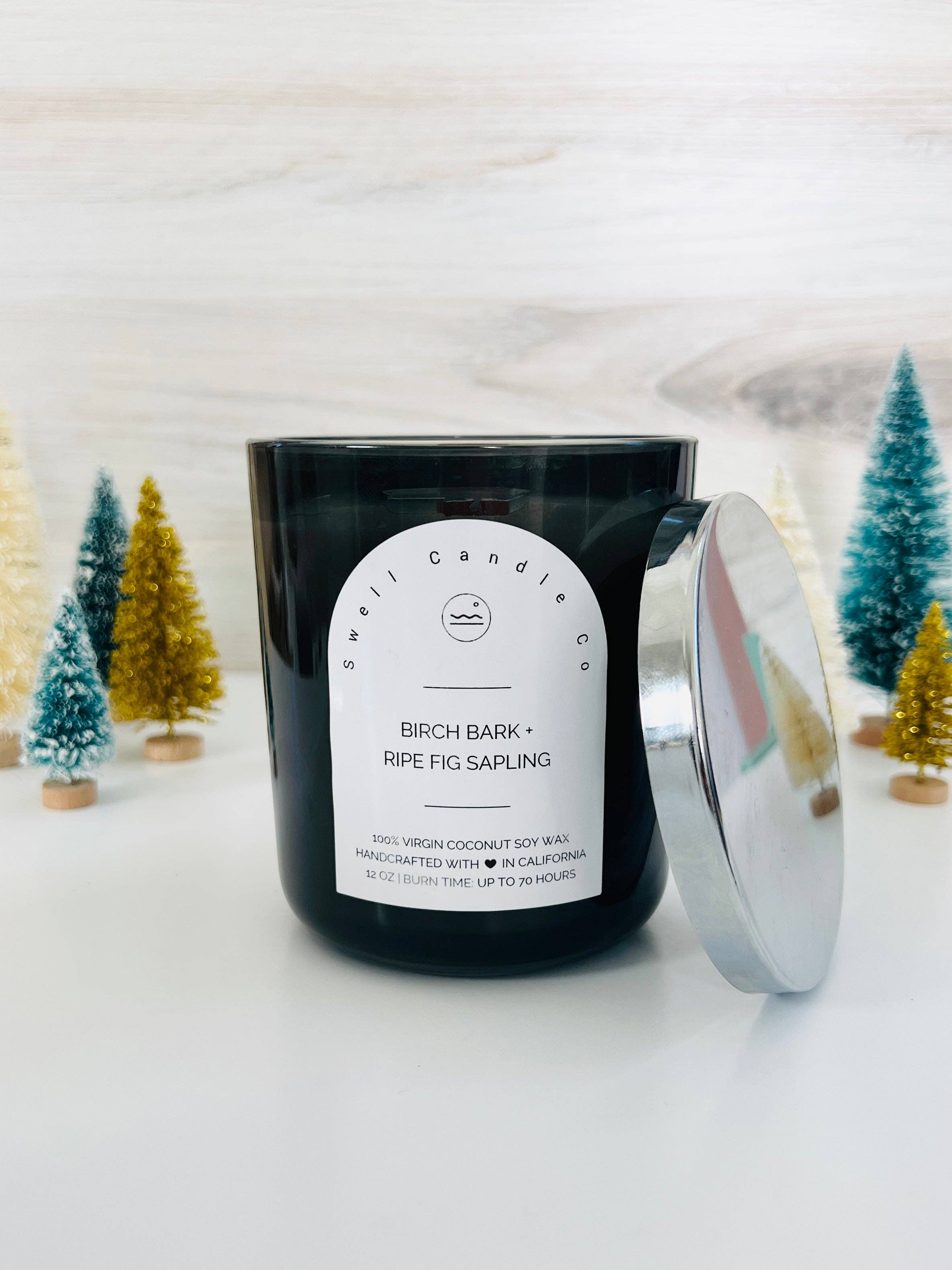 Swell Candle Co - Wholesale Jar/Filled Candle - Birch Bark + Ripe Fig Sapling Coconut Soy Candle with Wooden Wick1