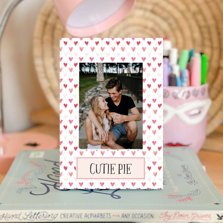 Clairmont & Co - Wholesale Picture Frame - Valentines Mini Picture Frame,Watercolor Hearts Mini Frame