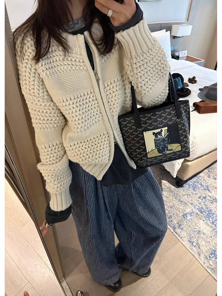 Marayn - Wholesale Cardigan - Women's - Retro Heavy Knit Pineapple Cardigan Jacket22