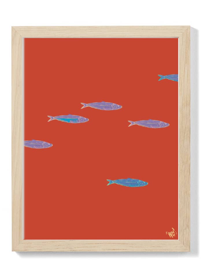 Fish Radar - Art Print | Fishing | Sardine | Size 8.5x11 for wholesale by Ren Design