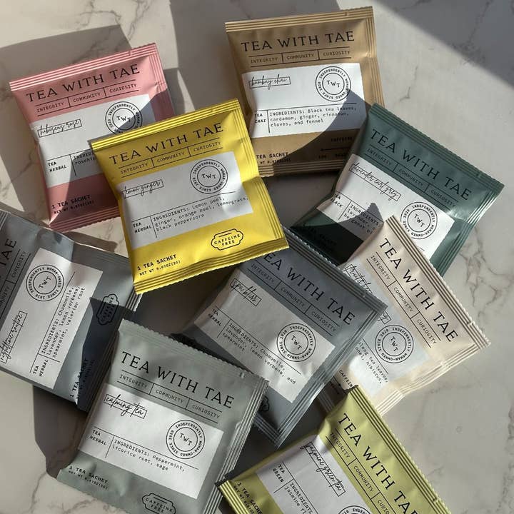 Tea with Tae - Wholesale Tea Bags - Lemon Ginger Herbal Tea - Individually Wrapped Tea Bag5