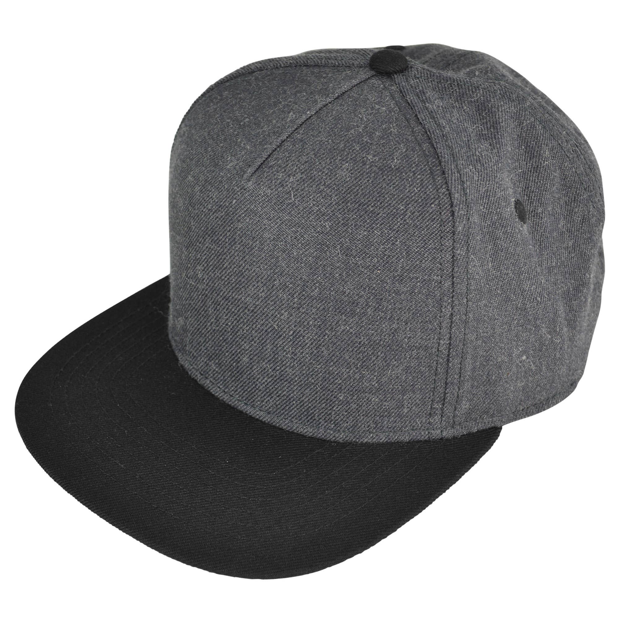 Dalix - Vente Casquette à visière plate – unisexe - DALIX Casquette à 5 panneaux en laine mélangée5