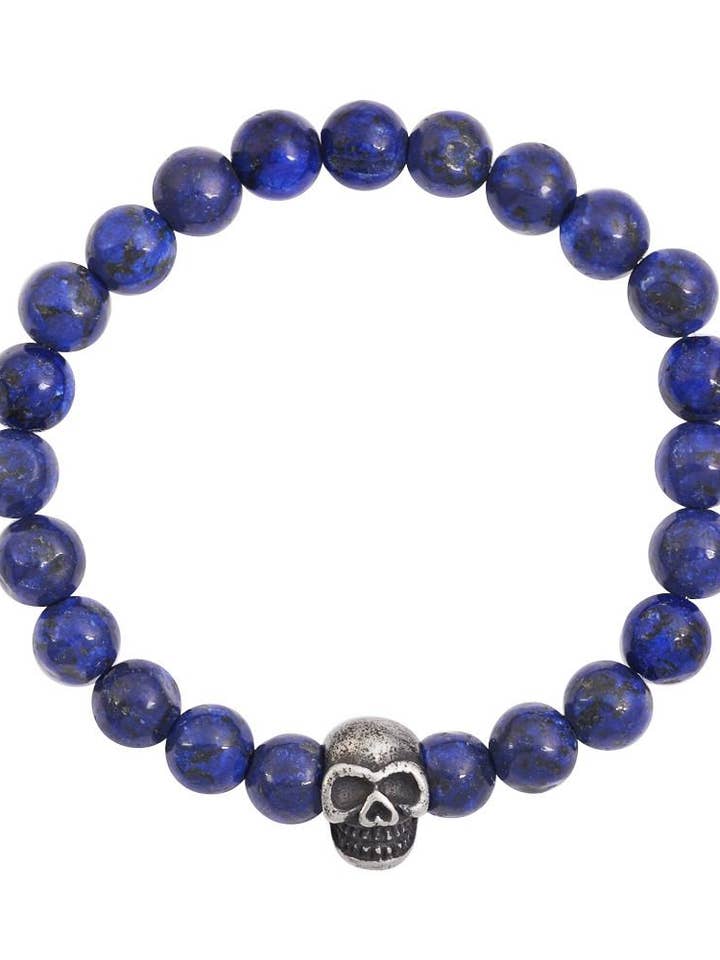 Oxidiertes Silber Skull Lapis Armband für den Großhandel von Stephen Oliver