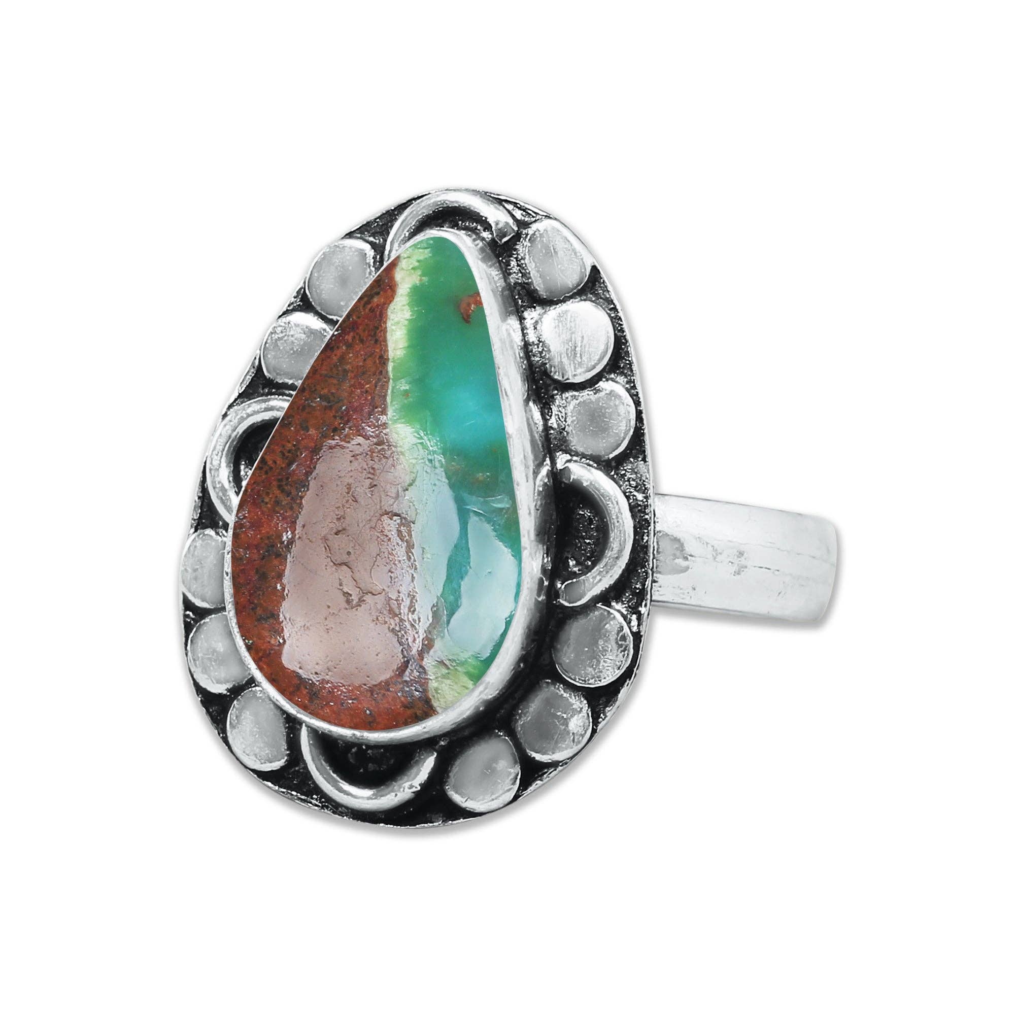 Handmade Jewels - Wholesale Cocktail/Statement Ring - Chrysoprase Matrix Rings – Silver-Plated, Handmade, Assorted Sizes (Made to Order)9