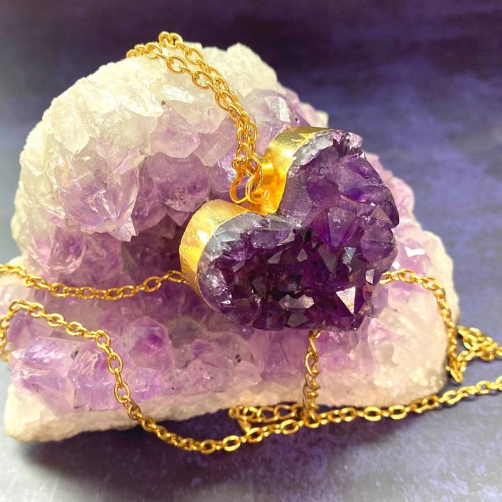 PHOEBE´S - Wholesale Pendant/charm necklace - Amethyst Necklace, Birthstone Heart4