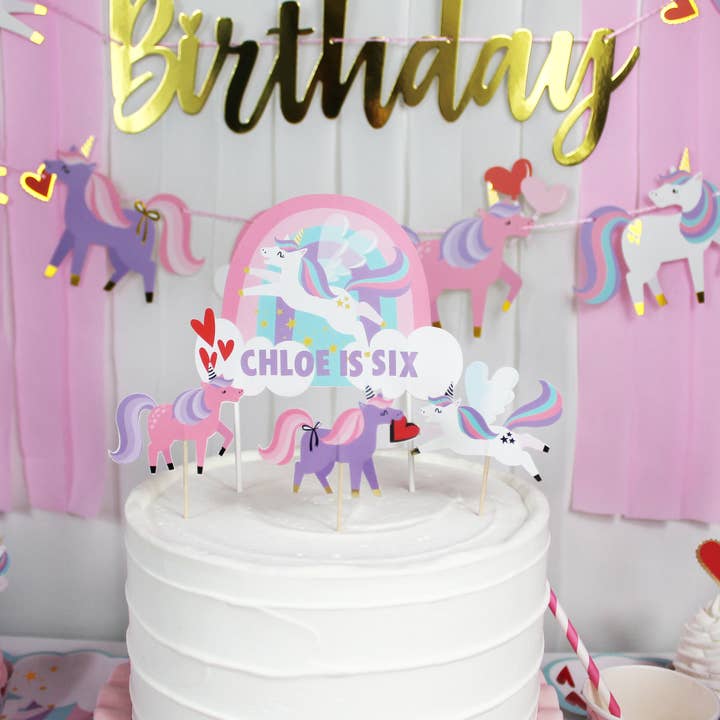 REMOVED BRAND - Wholesale Cake/Cupcake Topper - Love is Magical Unicorn Cupcake Toppers & Wrappers, 12 ct