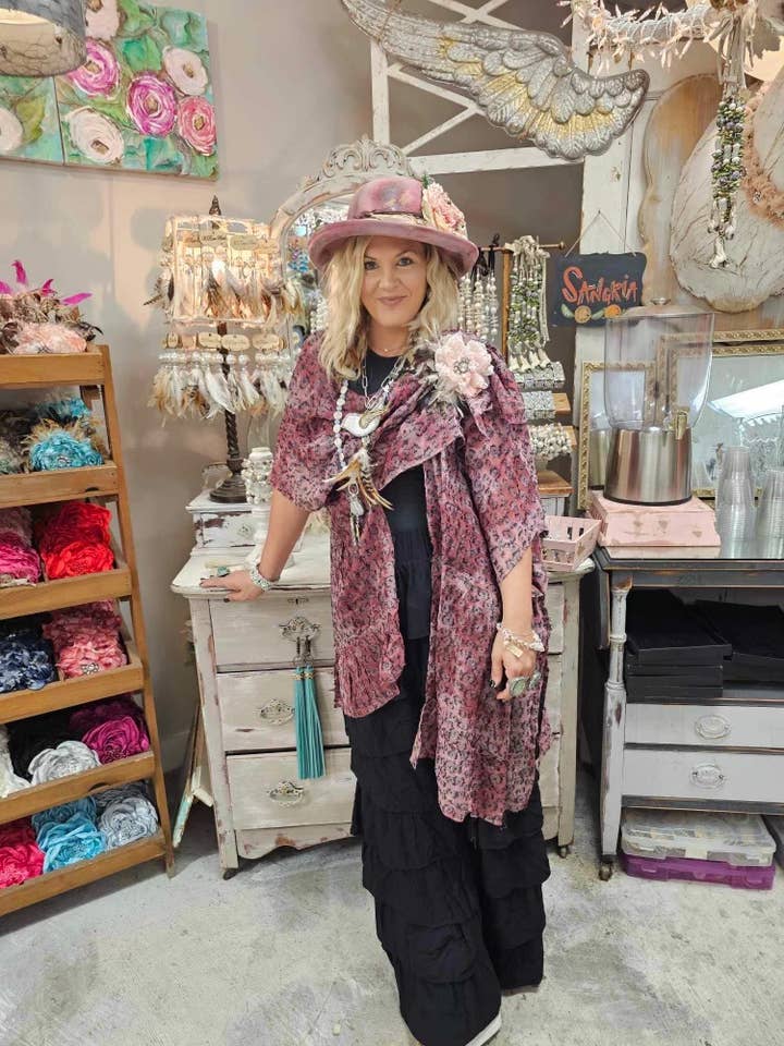 A Rare Bird Shop - Wholesale Kimono - Women's - Sheer Dyed Leopard Kimono4