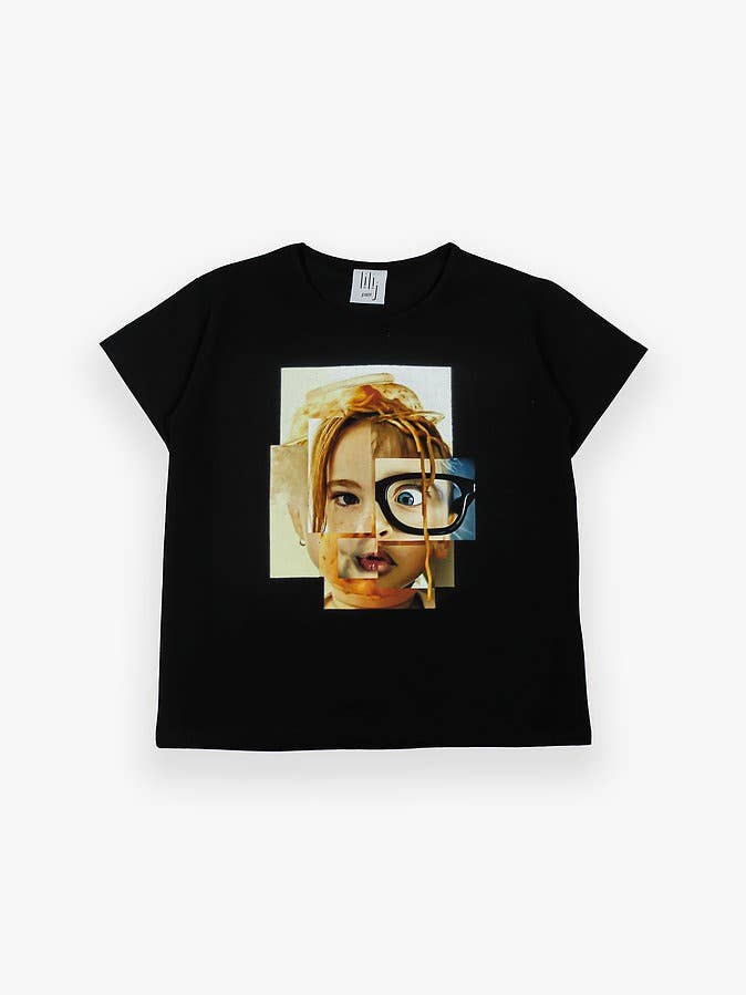 Face T-Shirt Black for wholesale by Lilij Petit