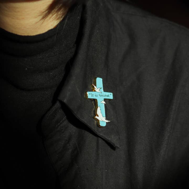 LuminaSalina - Wholesale Brooch - All Things Grow – Bird Lily Cross Metal Brooch | Enamel Pin | Gift5