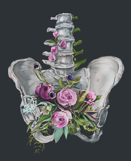 Trisha Thompson Adams - Wholesale Art Print - Floral Pelvis Flower Anatomy Art Print0