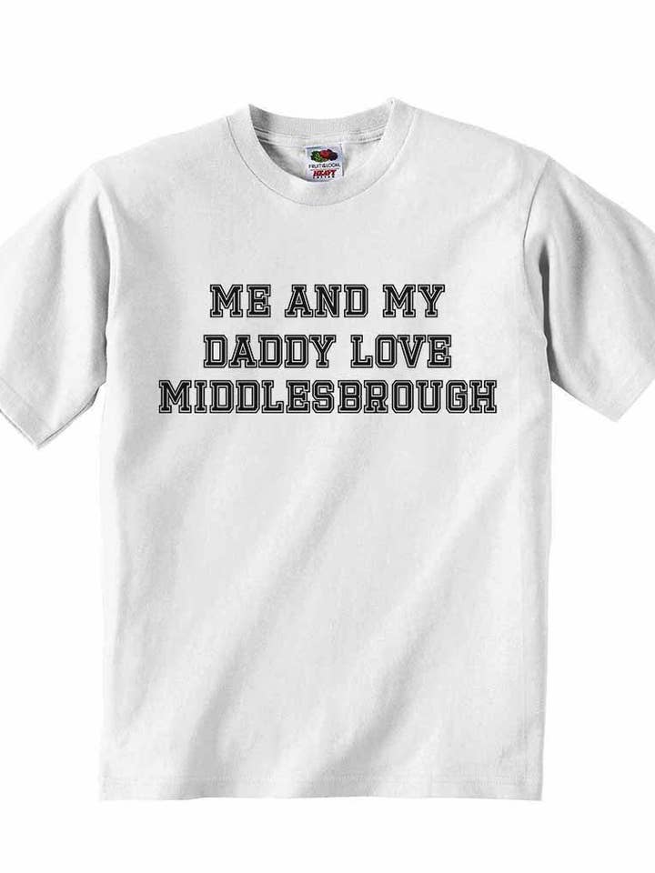 Me and My Daddy Love Middlesbrough, per tifosi di calcio, per bambini per la vendita all'ingrosso da parte di Little Ratbag