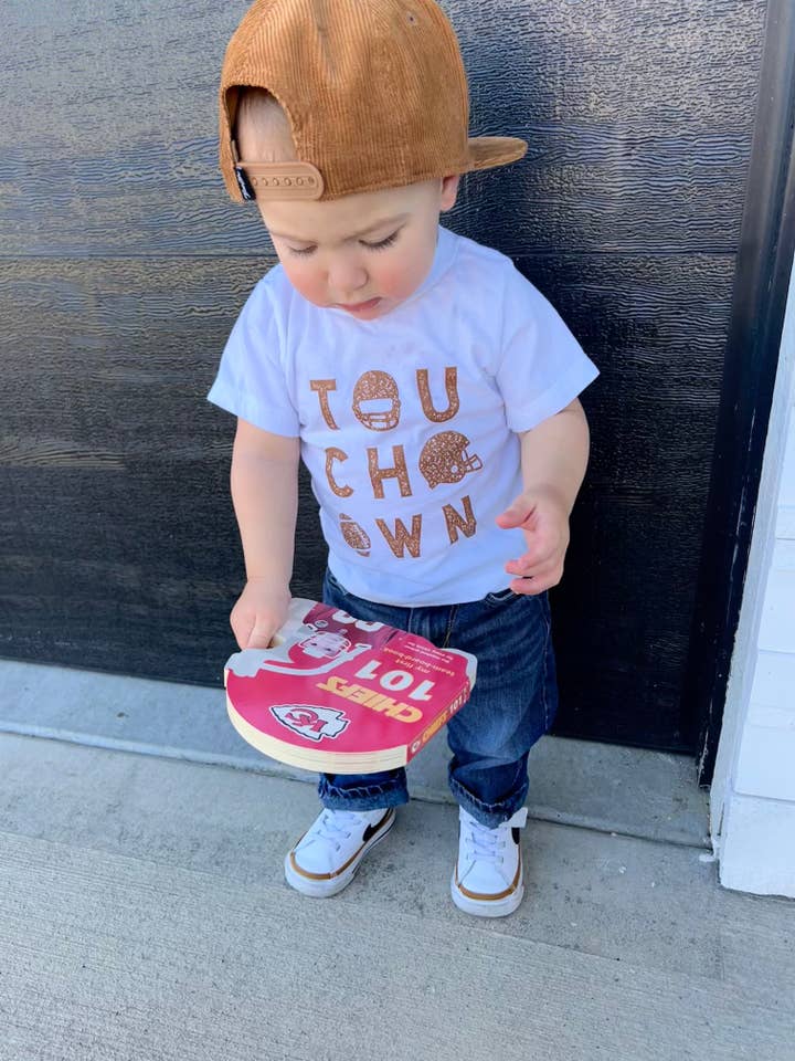 ICONIC Touchdown | White Tee for wholesale by Tiny Trends Co